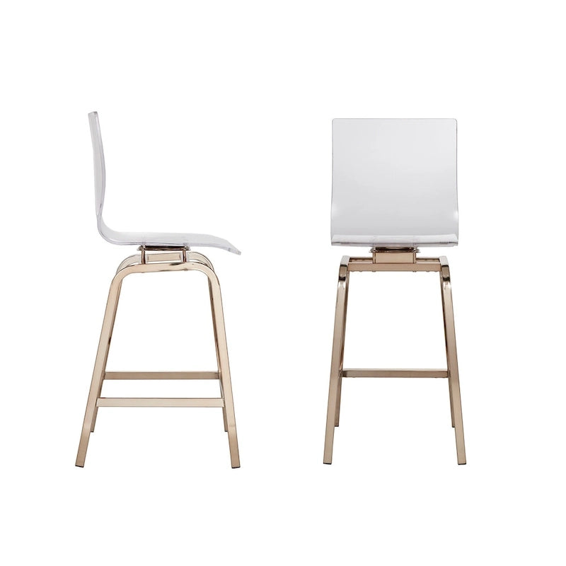 Acrylic Swivel High Back Stools (Set of 2)