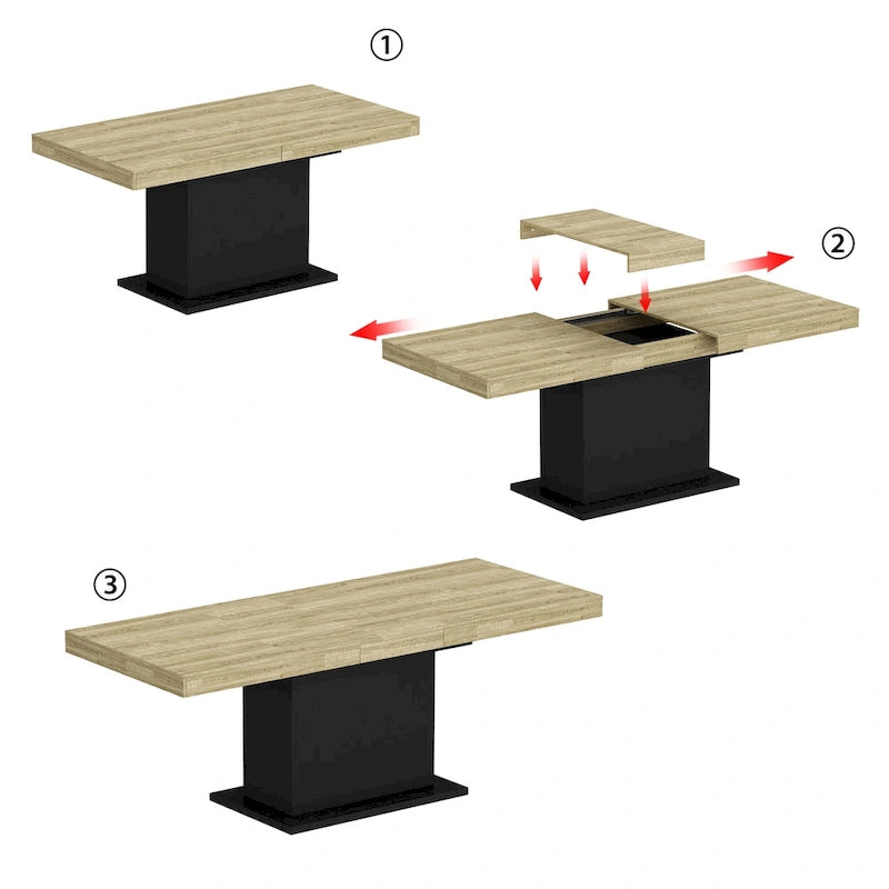 Table extensible Table à manger Table de réunion Poste de travail