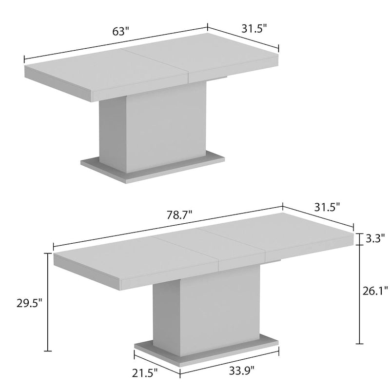 Table extensible Table à manger Table de réunion Poste de travail