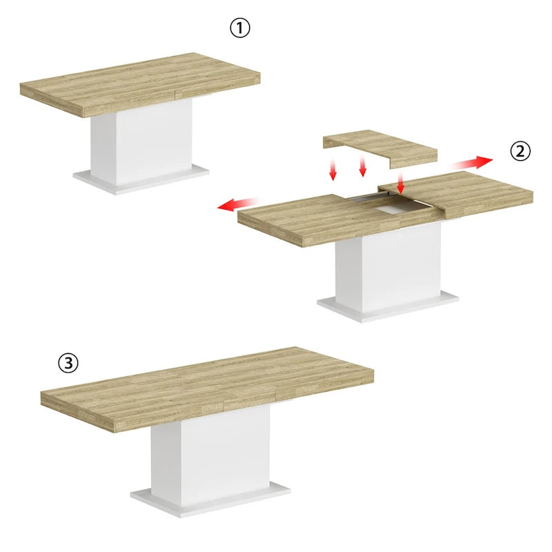 Table extensible Table à manger Table de réunion Poste de travail