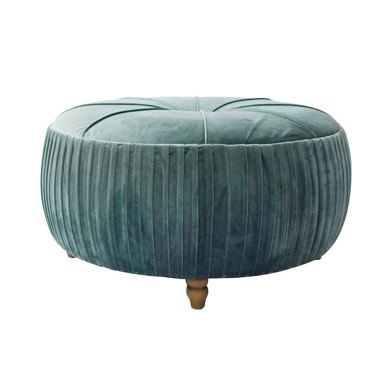 Velvet Round Ottoman