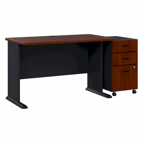 Bureau de 48 W avec caisson de classement mobile