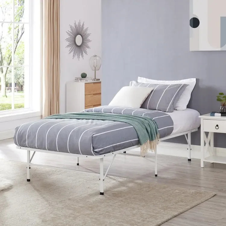 Cadre de lit plateforme pliable en métal de 14 pouces