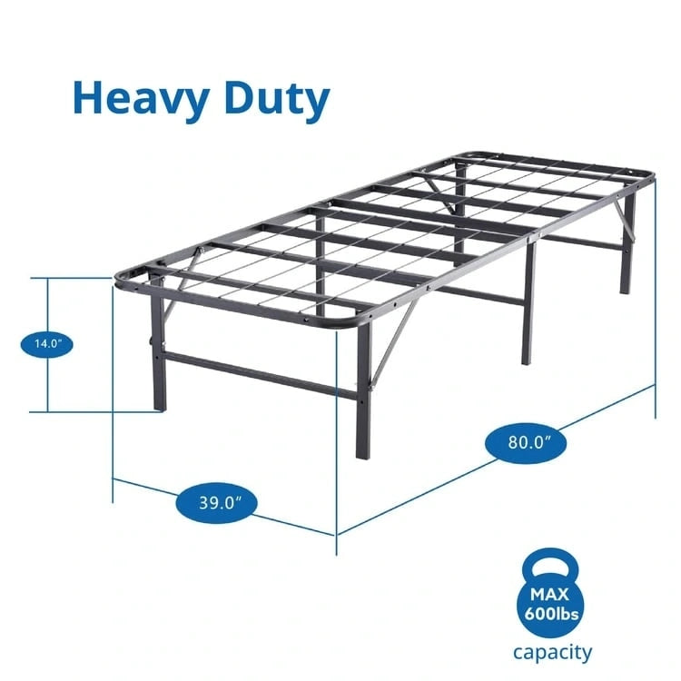 Cadre de lit plateforme pliable en métal de 14 pouces
