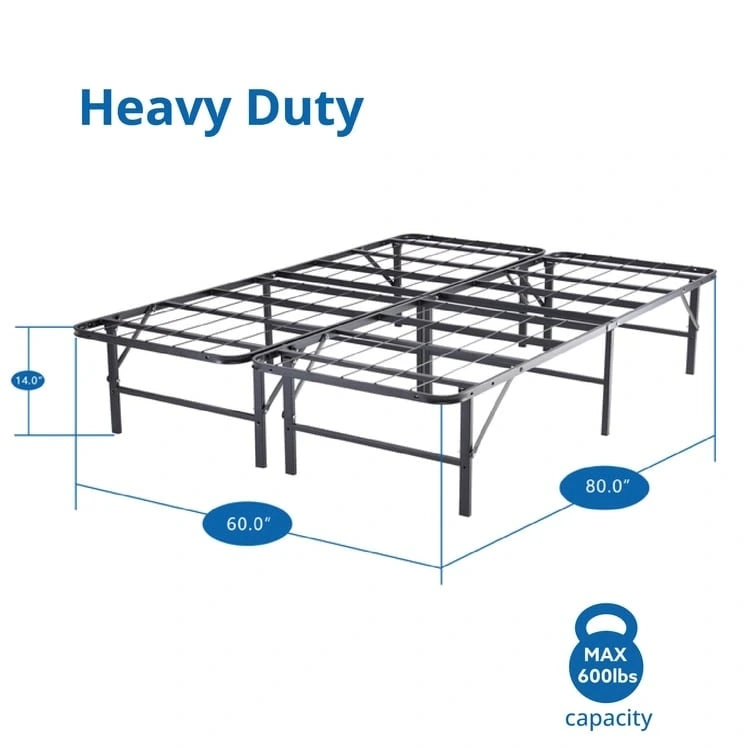 Cadre de lit plateforme pliable en métal de 14 pouces