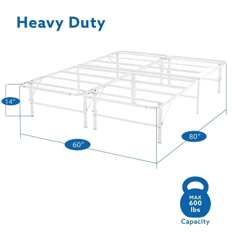 Cadre de lit plateforme pliable en métal de 14 pouces