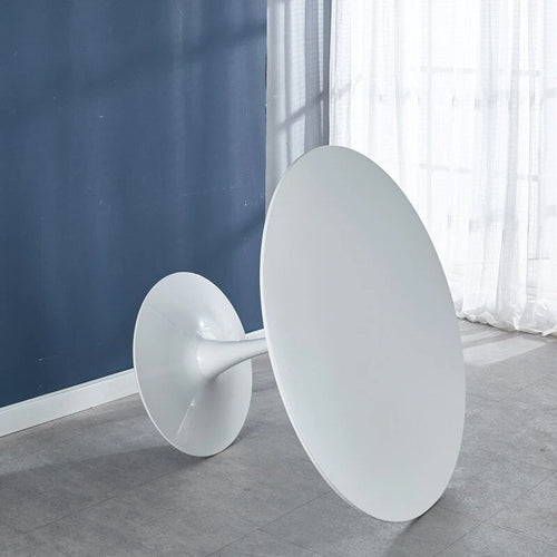 Table à manger ronde de 107 cm avec pied central pour 4 à 6 personnes