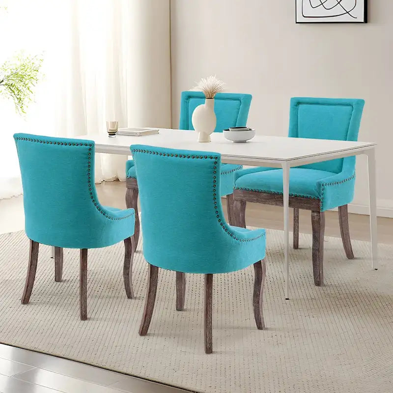 Tufted Upholstered Wingback Dining Chair Set of 4